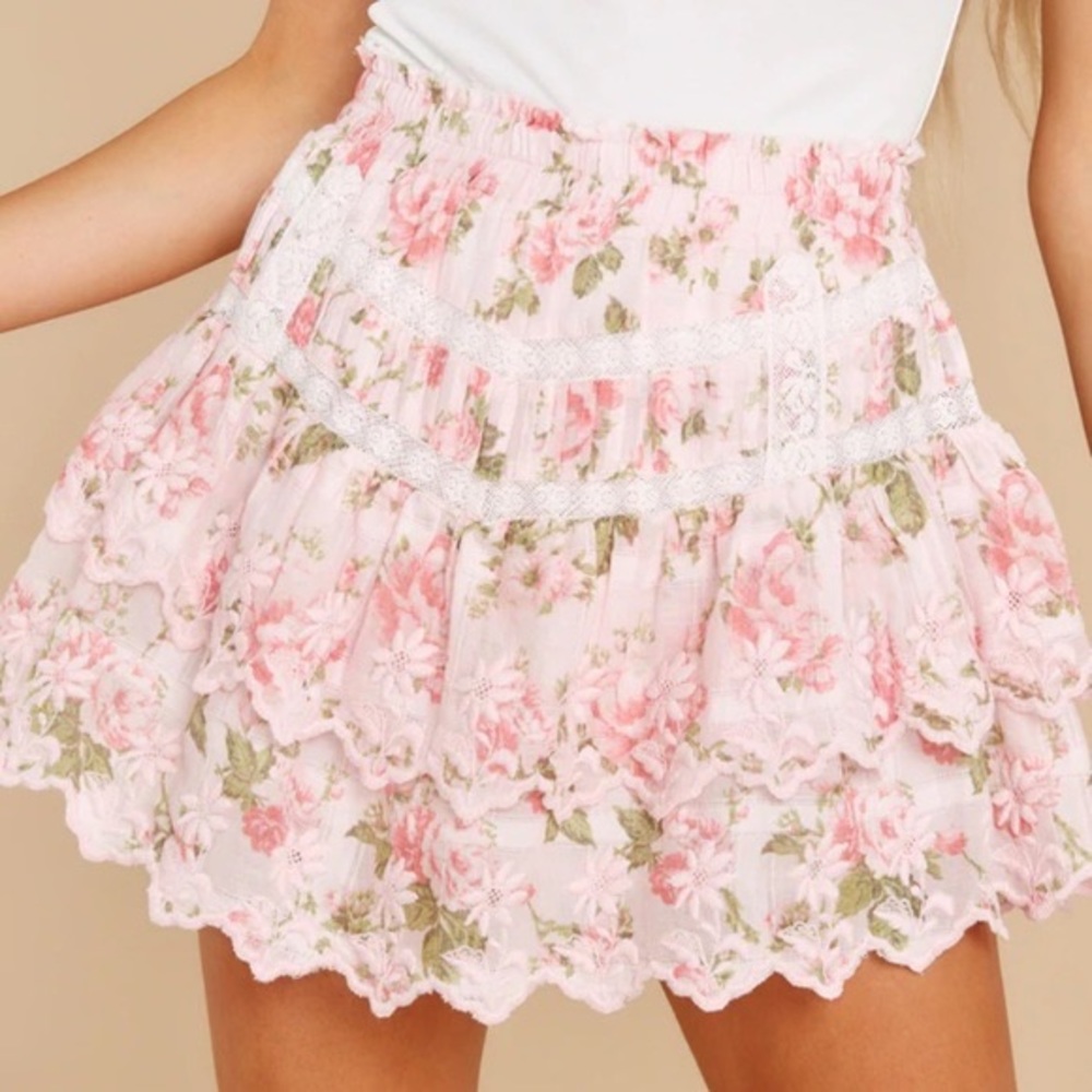 LOVESHACKFANCY EMILIA SKIRT SIZE P NWT